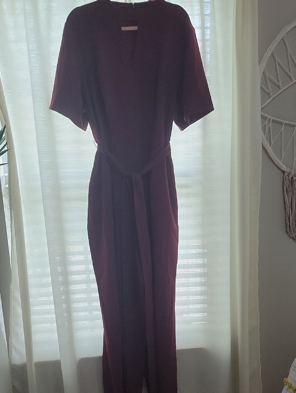 Lane Bryant, Size 22, Women's Burgundy Jumpsuit with Waist Tie